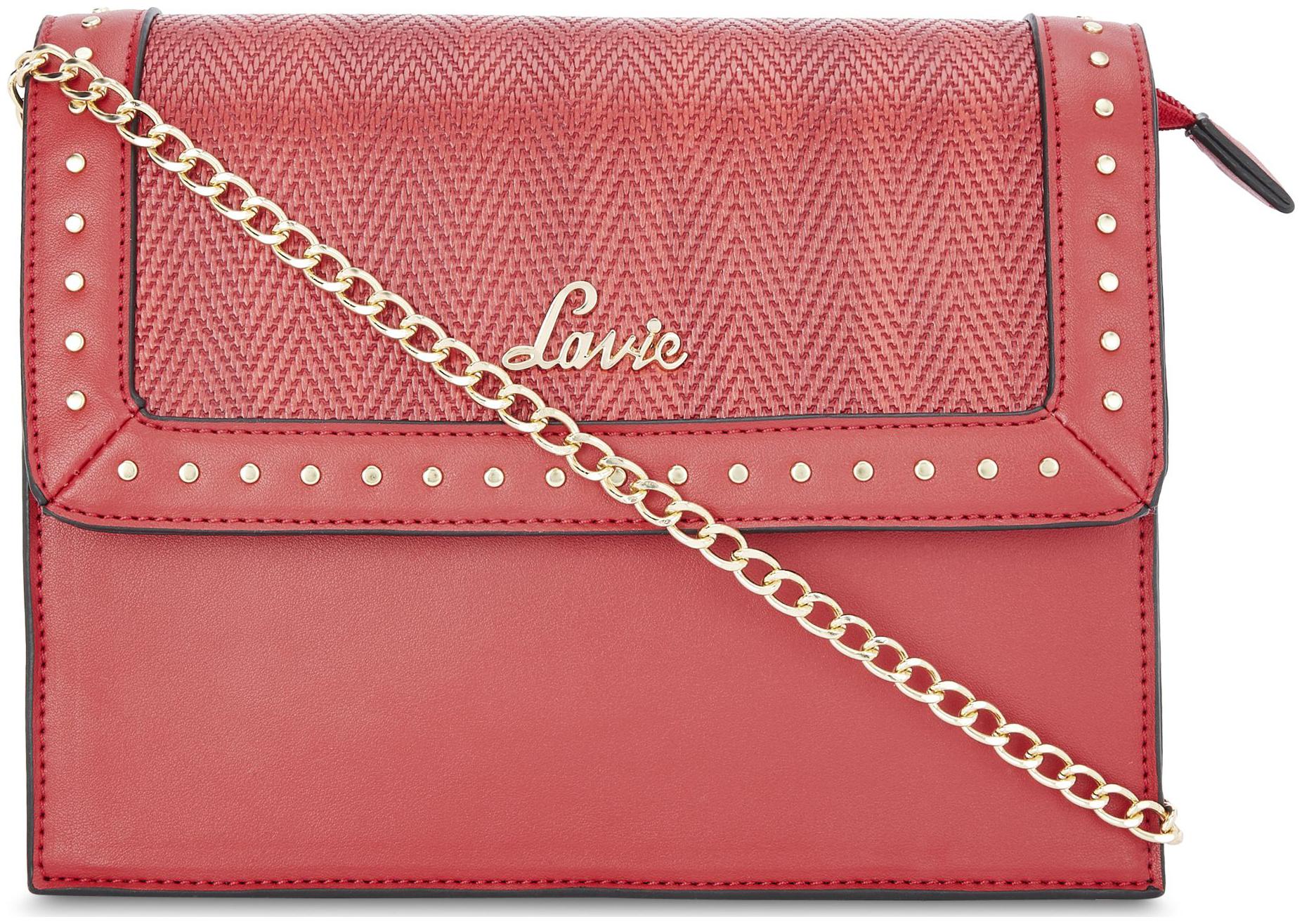 

LAVIE Red PU Solid Sling Bag