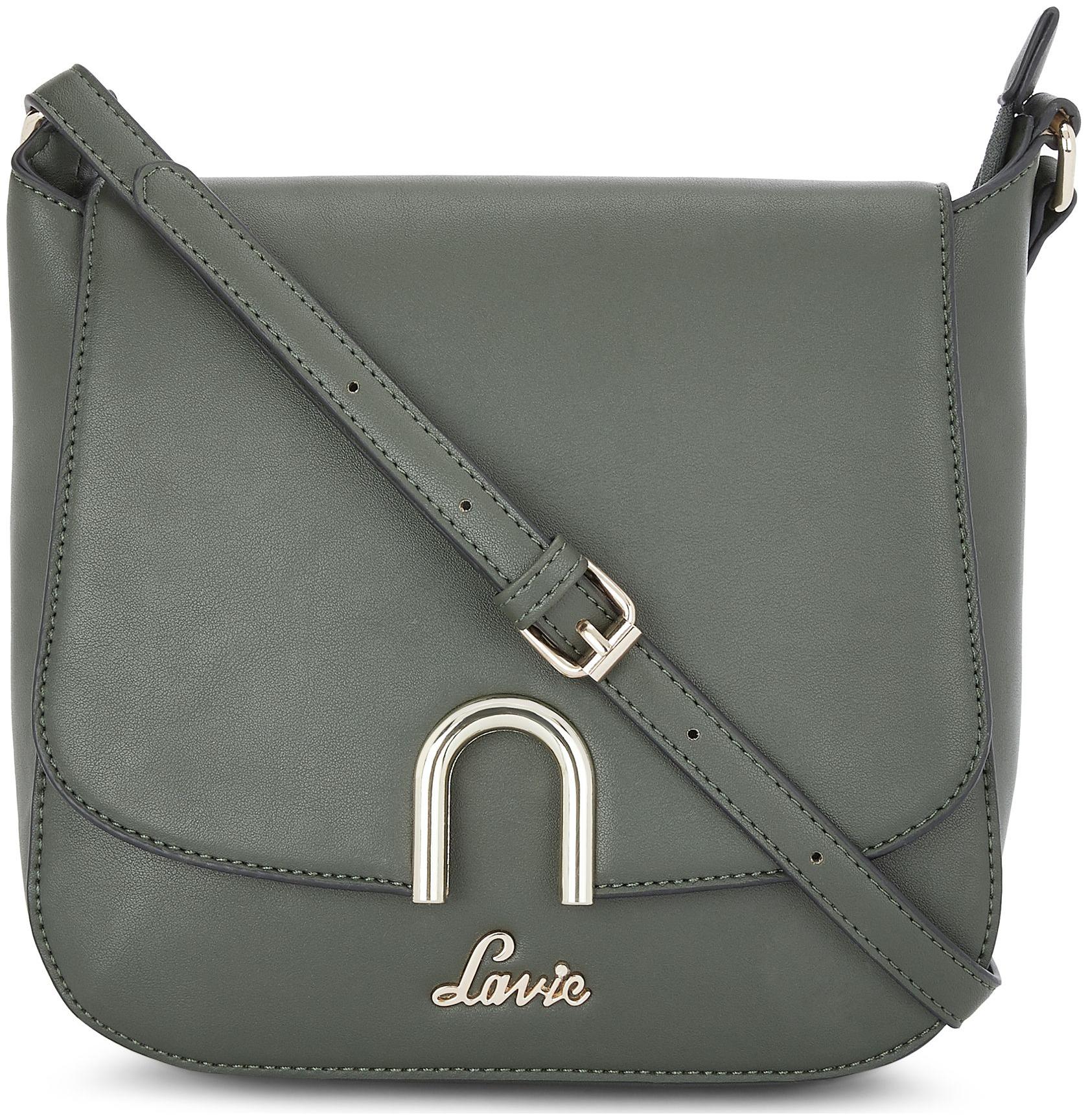 

LAVIE Green PU Solid Sling Bag