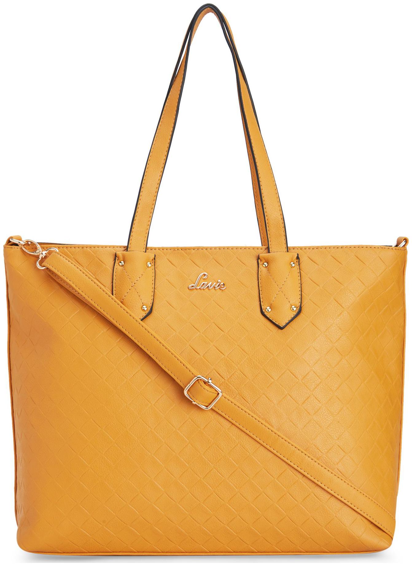 

LAVIE Women Solid PU - Tote Bag Yellow