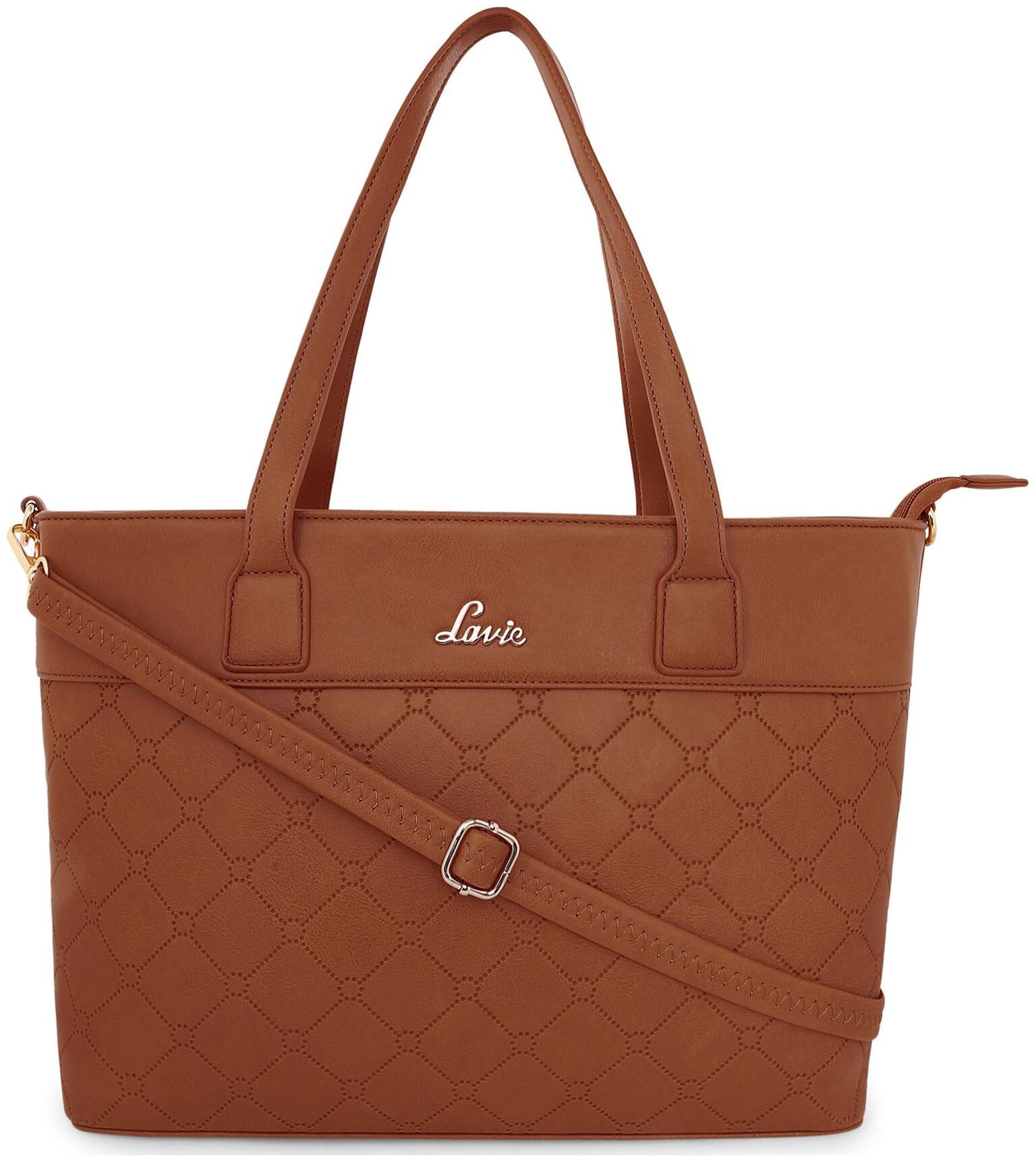 

LAVIE Women Solid PU - Tote Bag Brown