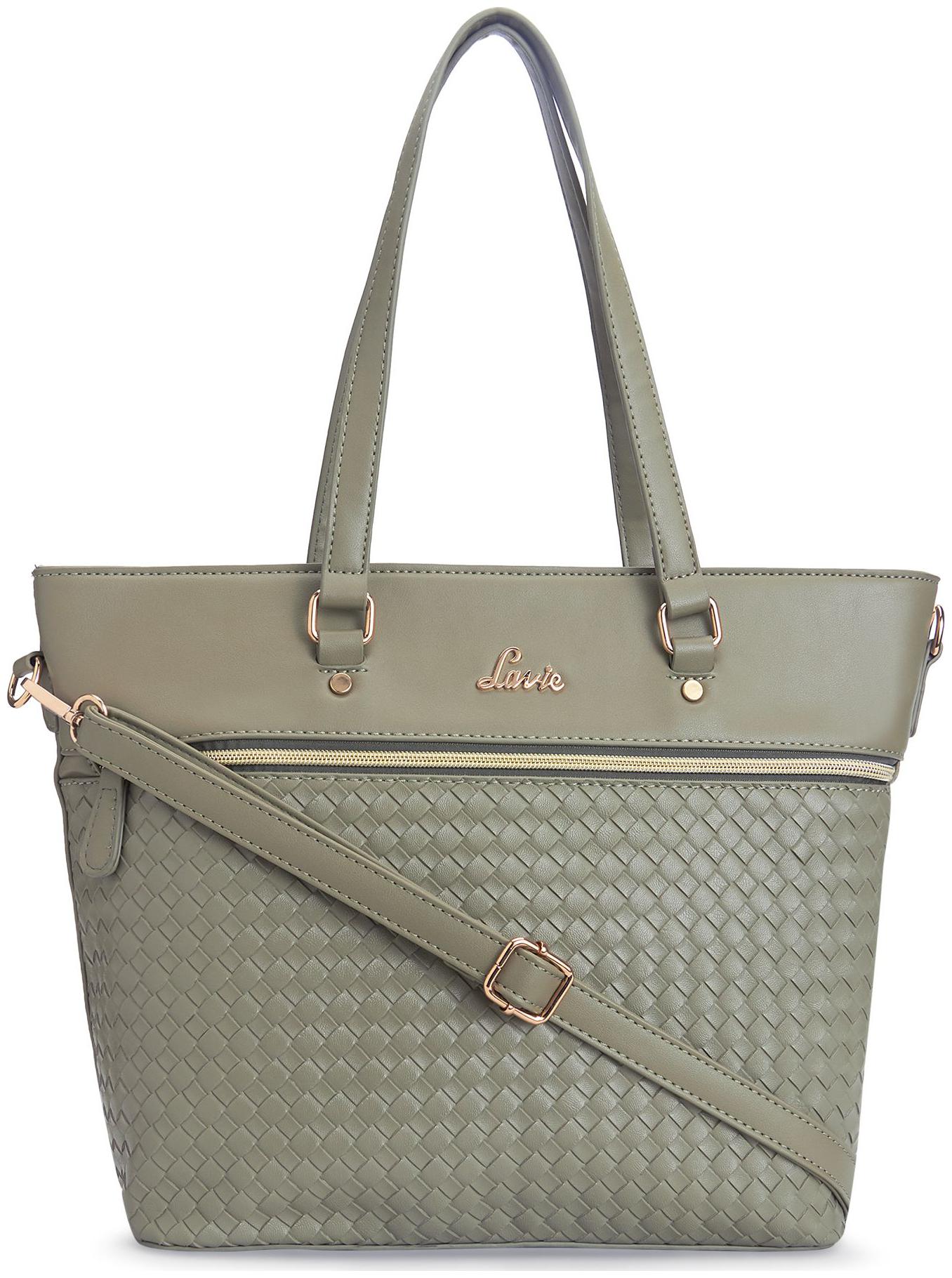 

LAVIE Women Solid PU - Tote Bag Green