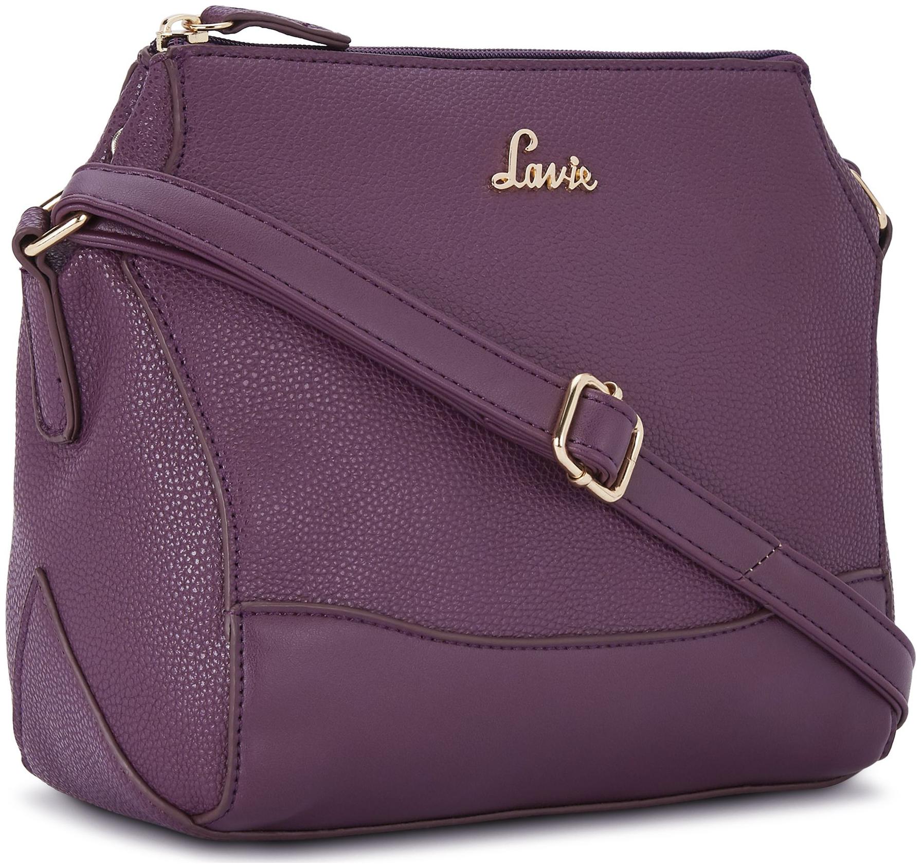 

LAVIE Purple Synthetic Solid Sling Bag