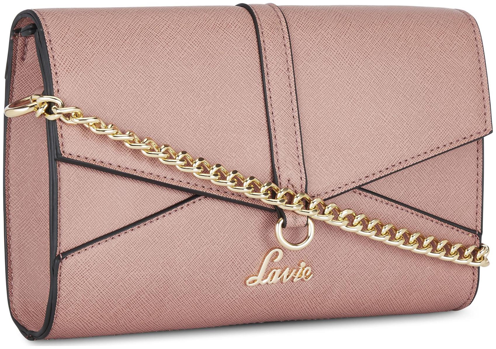 

LAVIE Pink Synthetic Solid Sling Bag