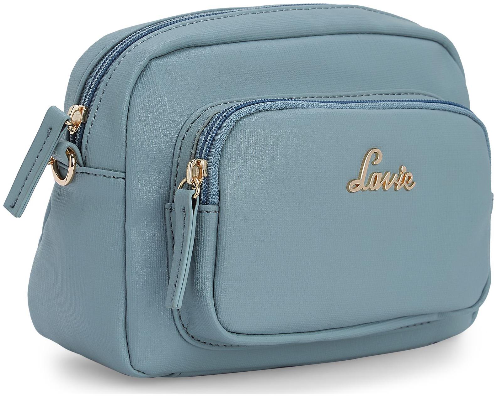 

LAVIE Blue Synthetic Solid Sling Bag