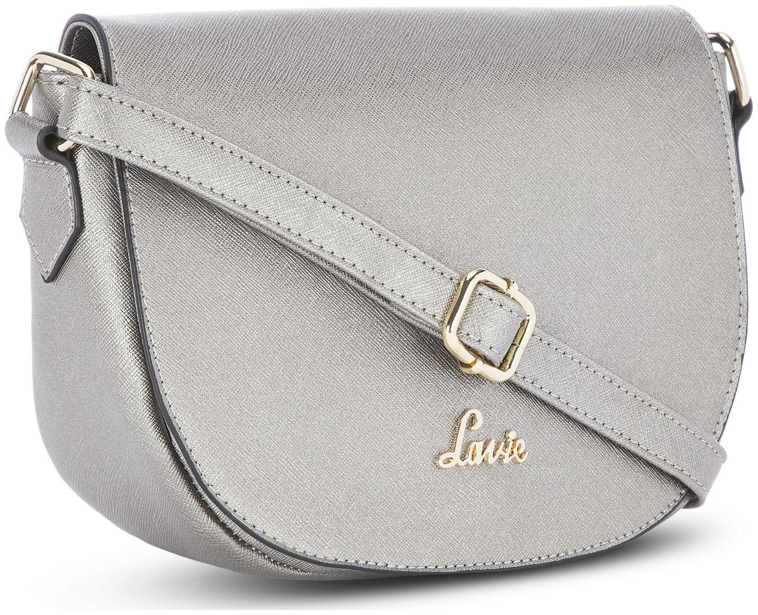 

LAVIE Grey Synthetic Solid Sling Bag