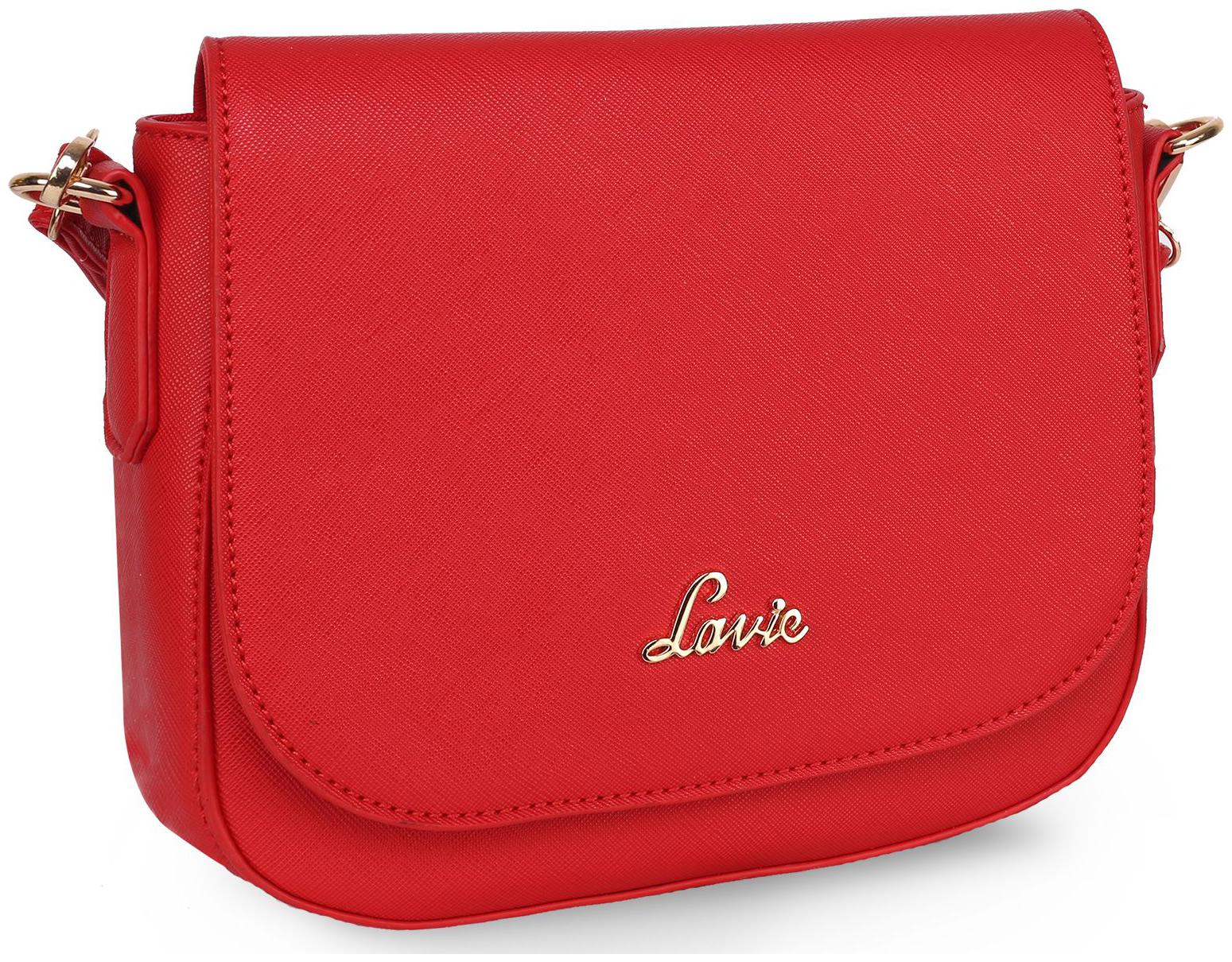 

LAVIE Red Synthetic Textured Sling Bag