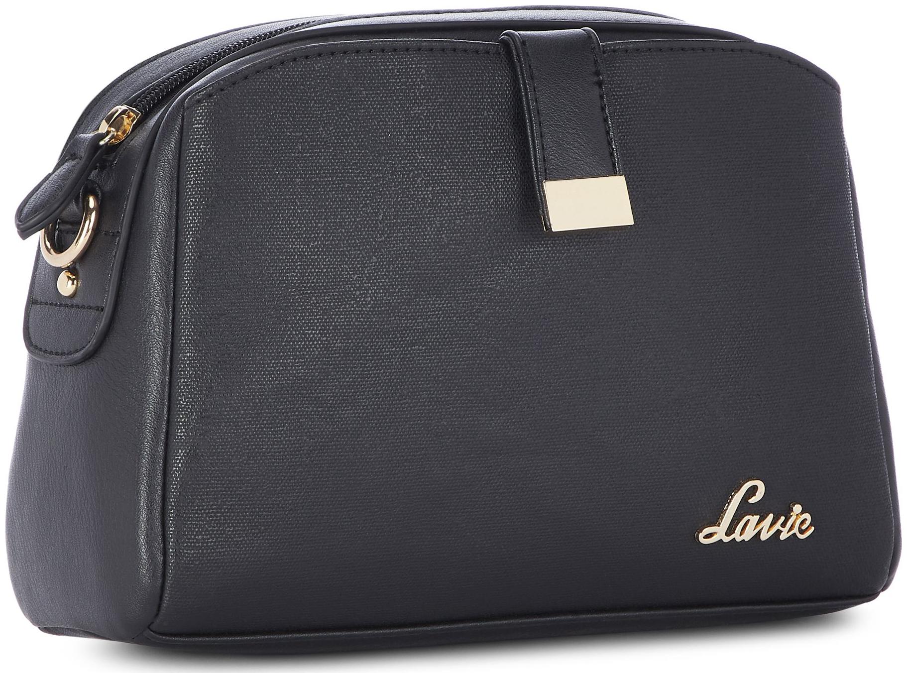 

LAVIE Black Synthetic Solid Sling Bag