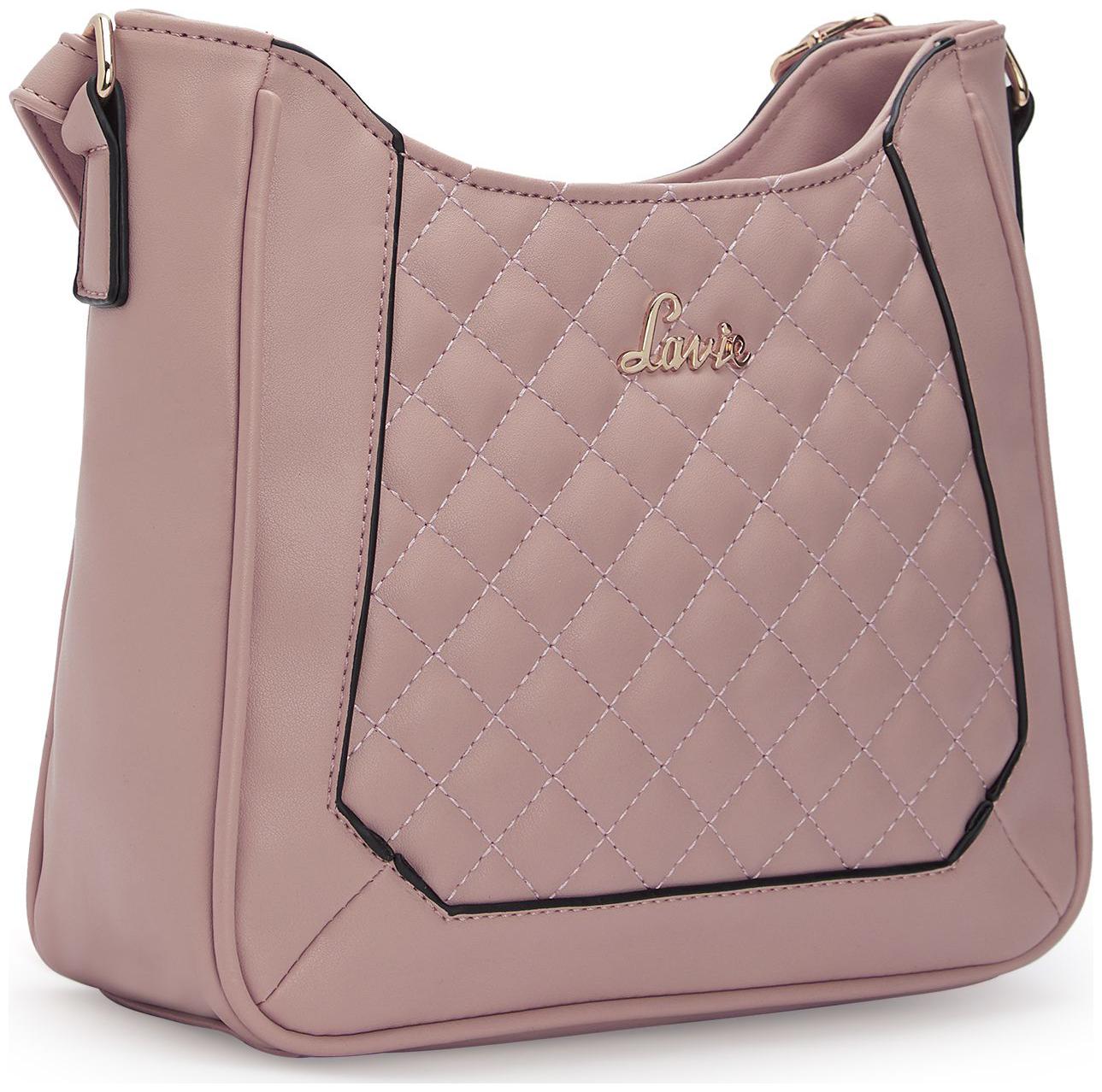 

LAVIE Pink Synthetic Solid Sling Bag