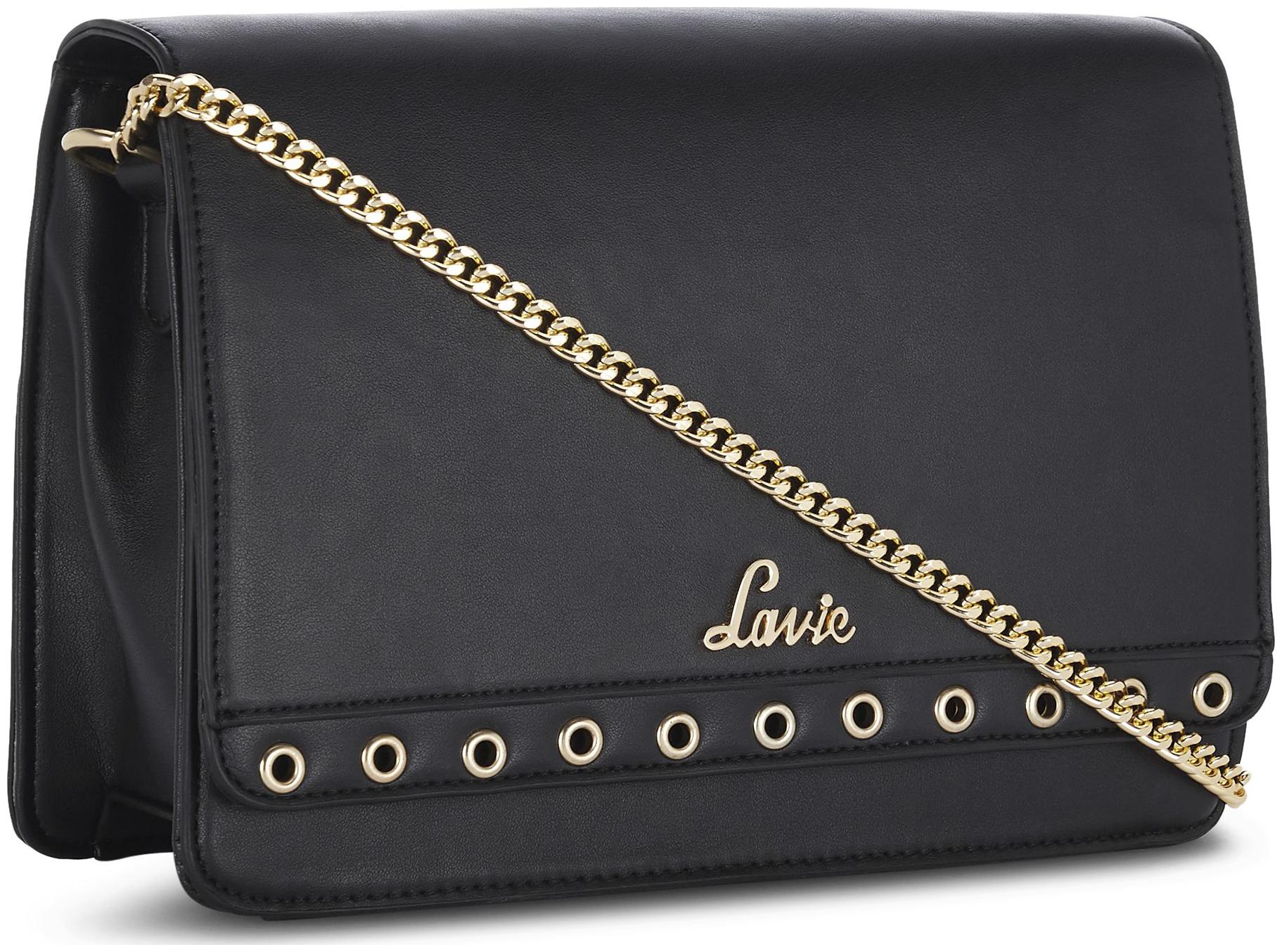 

LAVIE Black Synthetic Solid Sling Bag