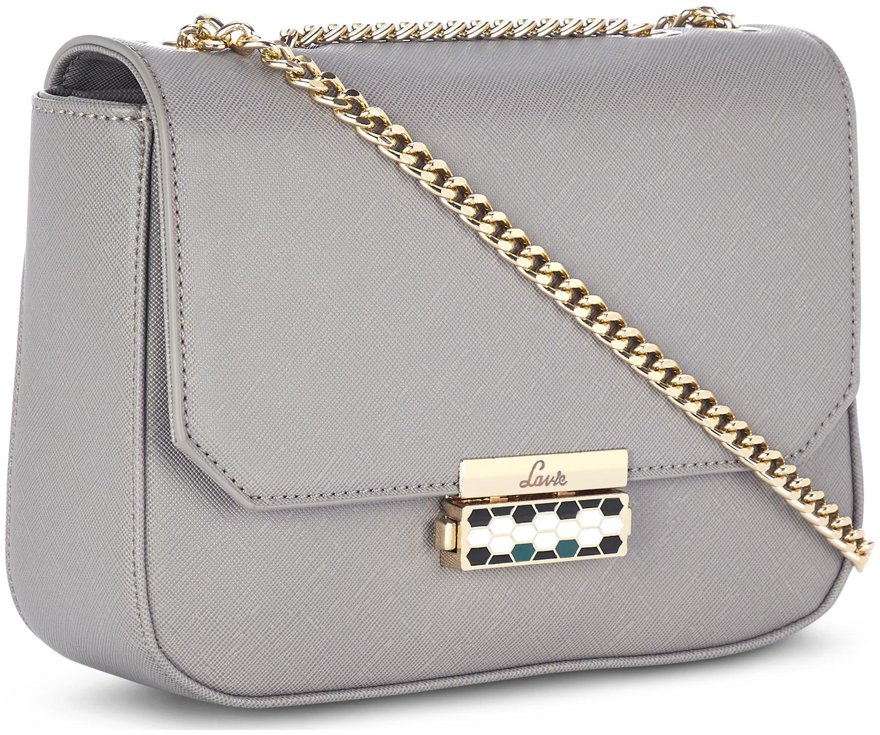 

LAVIE Grey Synthetic Solid Sling Bag