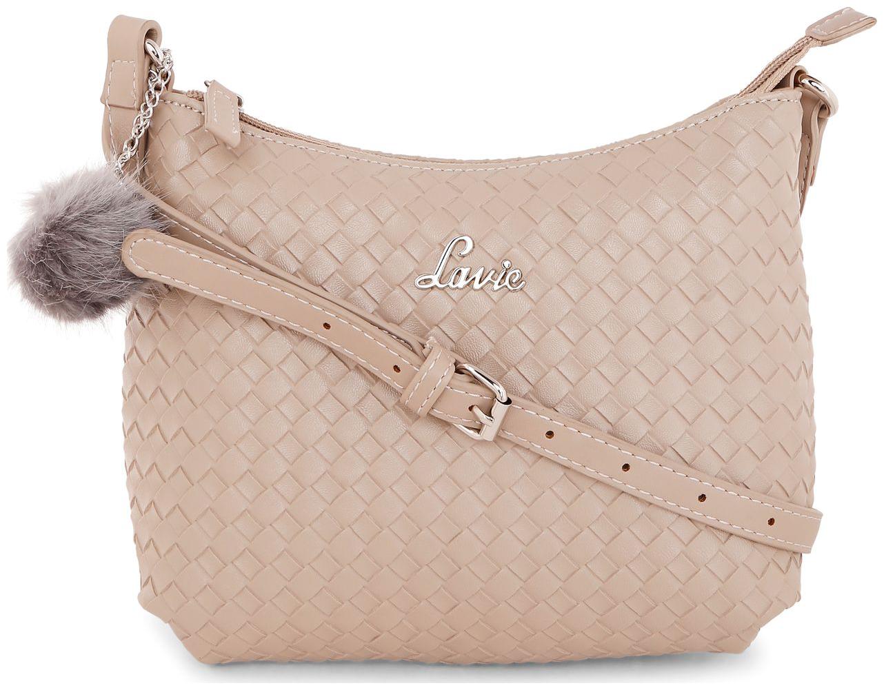 

LAVIE Brown PU Solid Sling Bag
