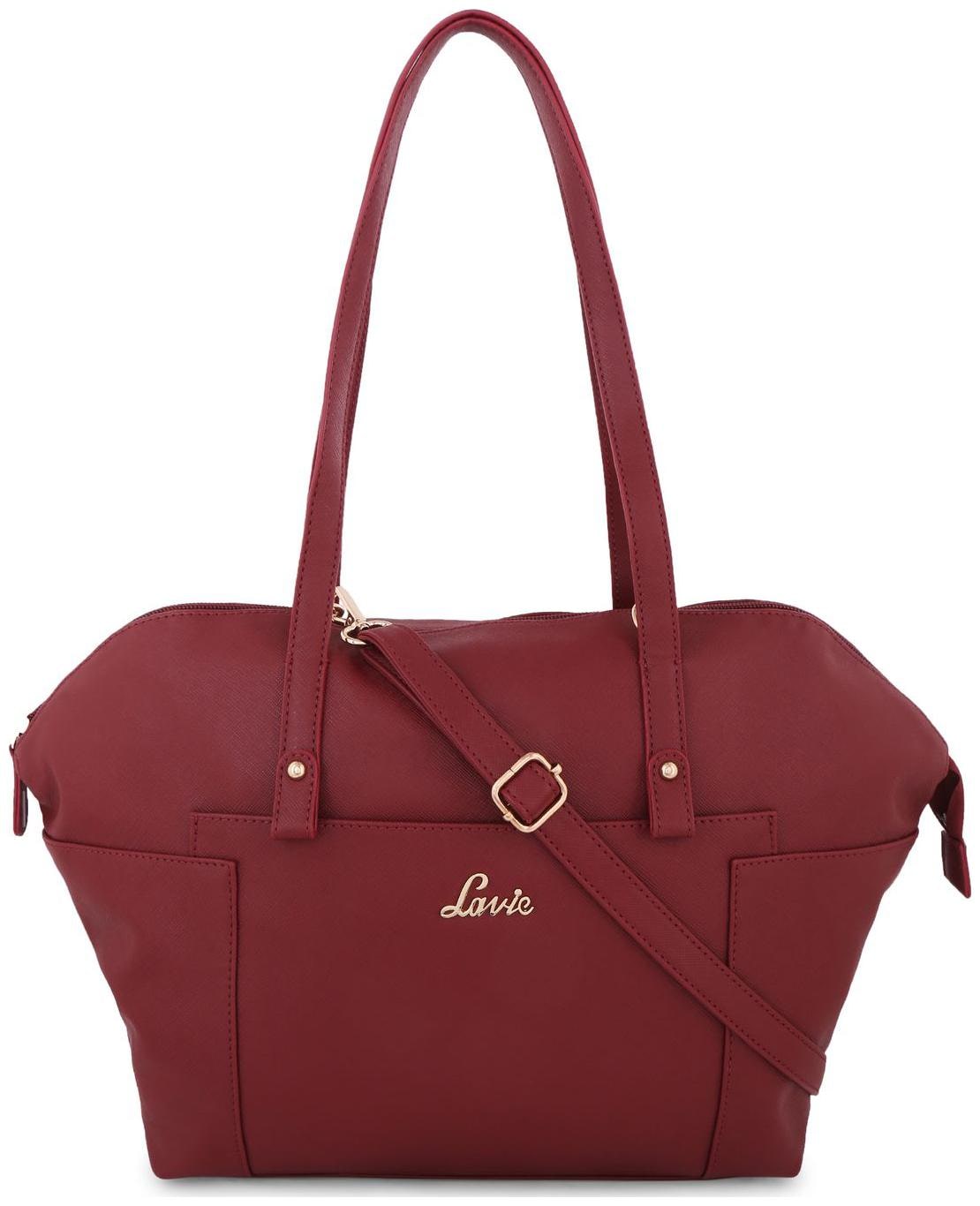 

LAVIE Maroon PU Handheld Bag