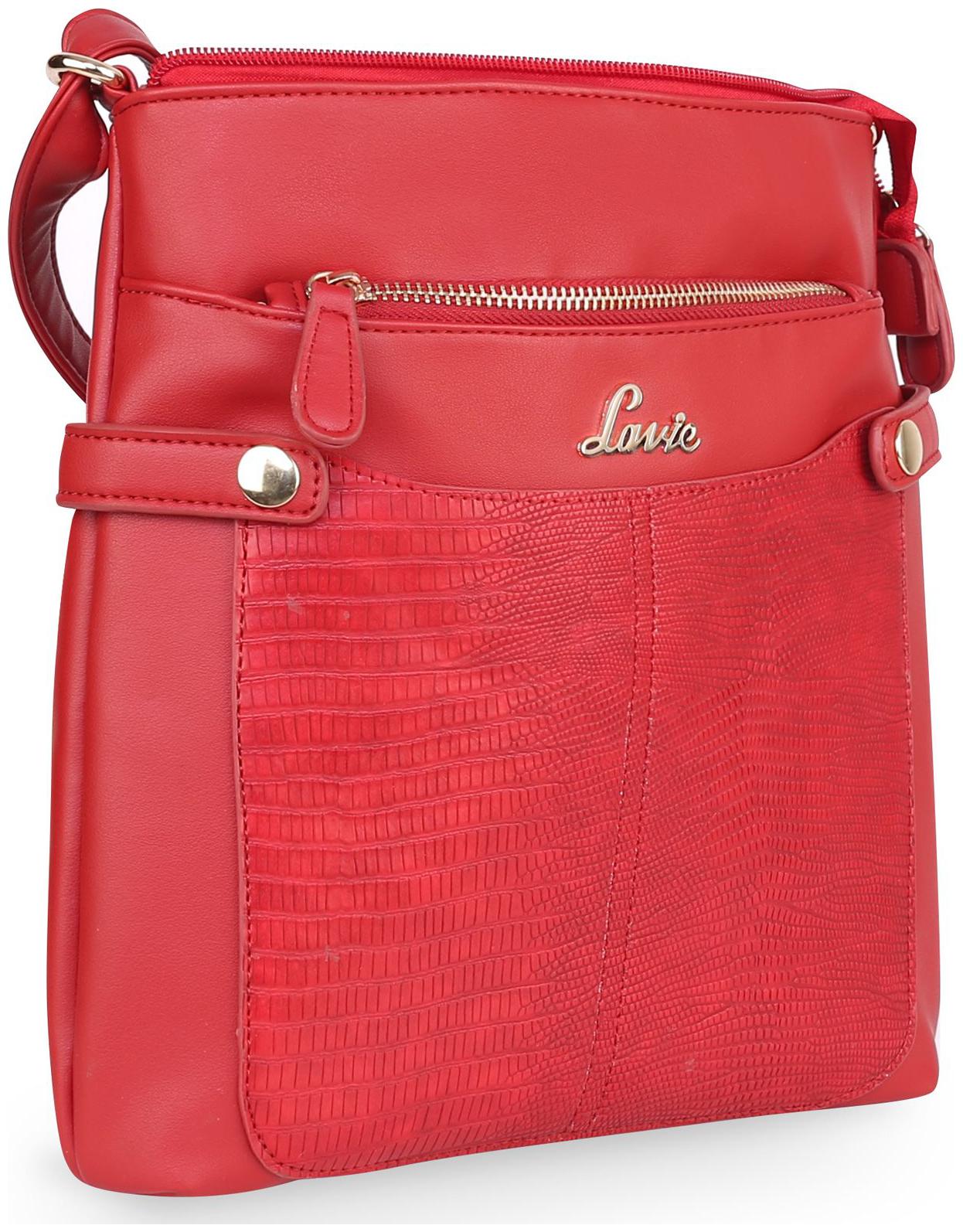 

LAVIE Red Synthetic Solid Sling Bag