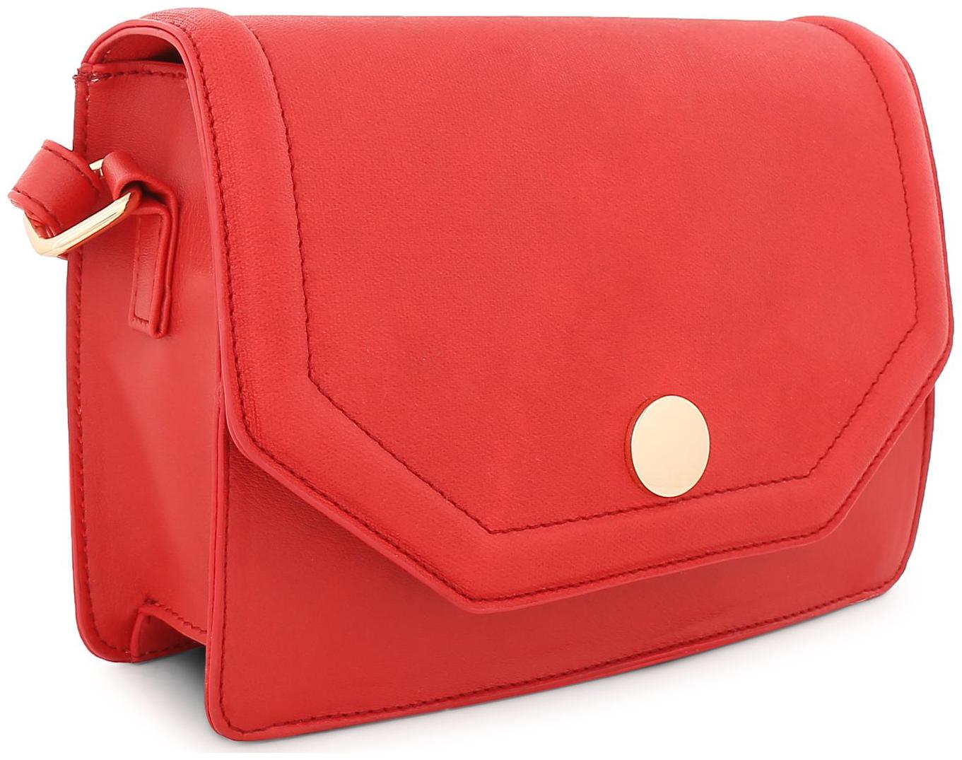 

LAVIE Red Synthetic Solid Sling Bag