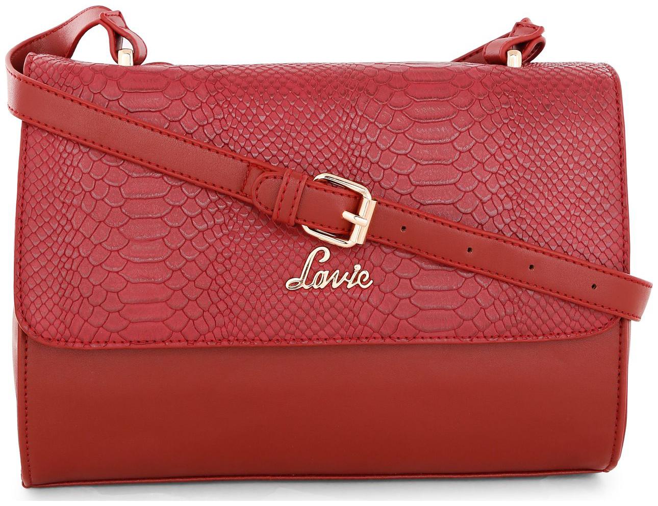 

LAVIE Maroon PU Solid Sling Bag