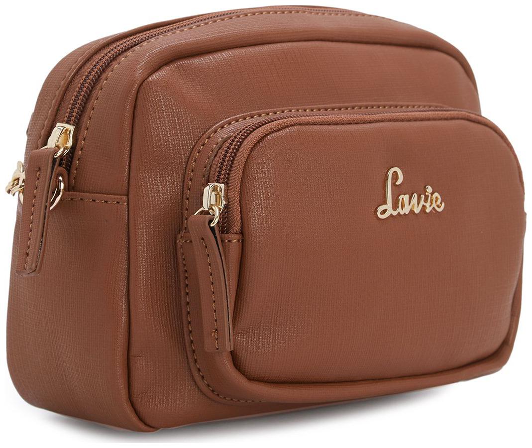 

LAVIE Brown Synthetic Solid Sling Bag