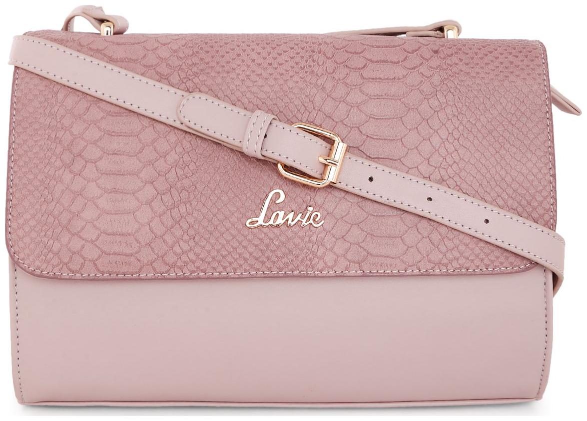 

LAVIE Pink PU Solid Sling Bag
