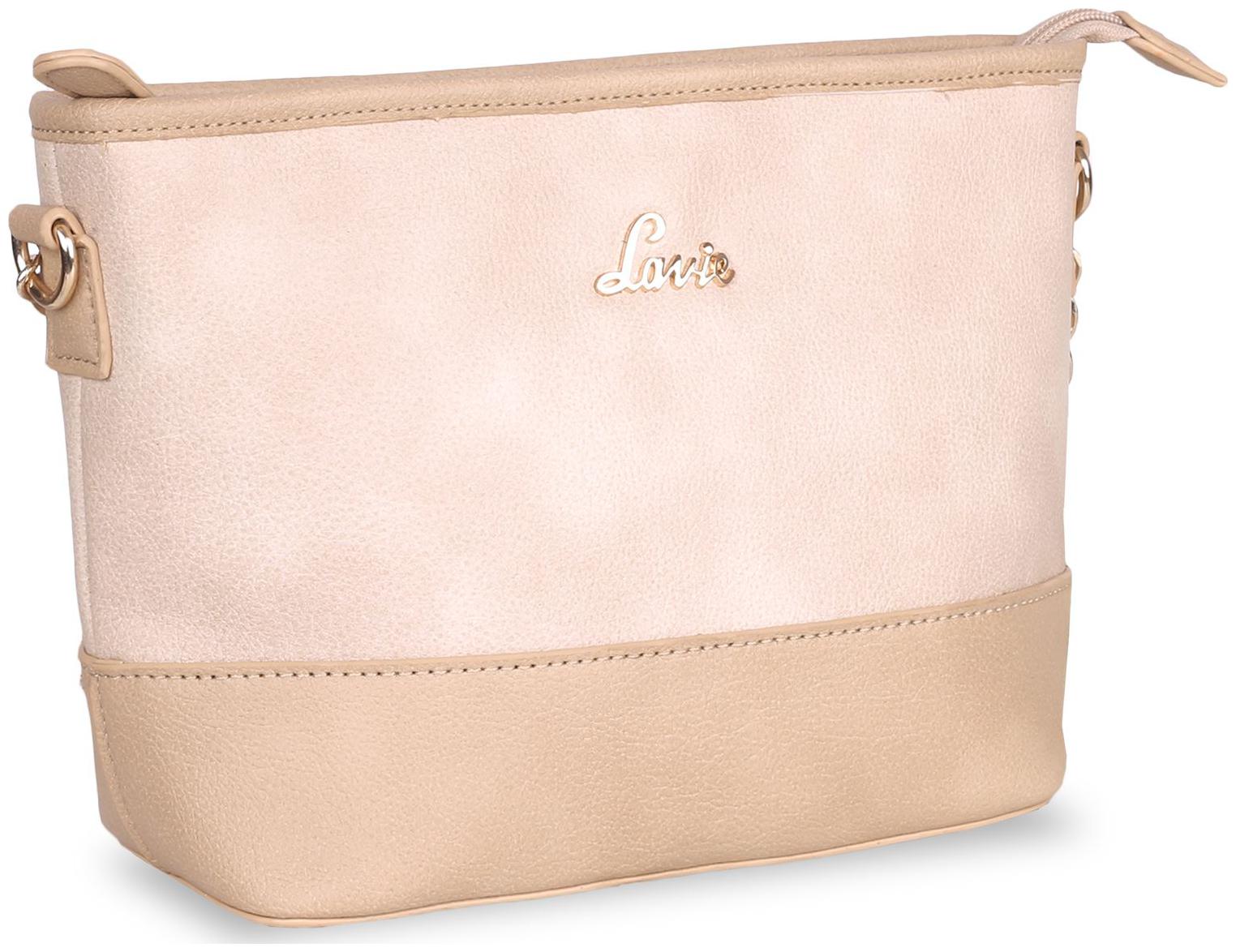 

LAVIE Beige Synthetic Textured Sling Bag
