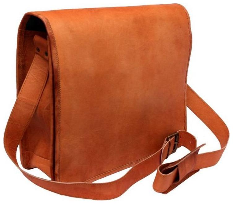 

Leather Laptop Messenger Bag Full Flap for Men By Anshika International Brown Size 33 cm x 10 cm x 25 cm