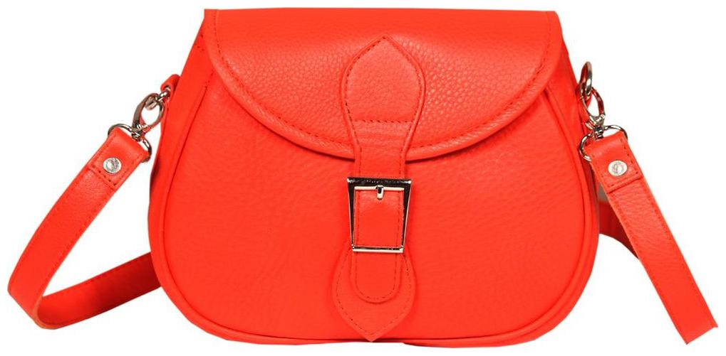 

Leather World 3 5 L Red Genuine Leather Designer Sling with Clasp Closure Travel Bag