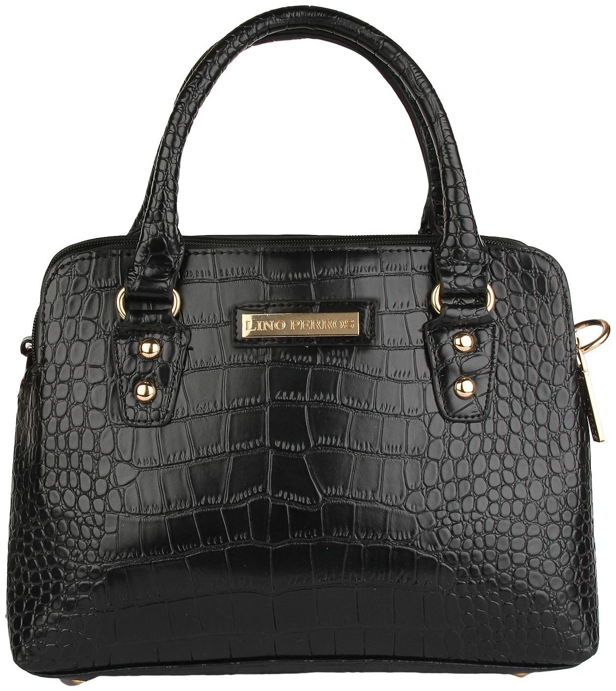 

Lino Perros Faux Leather Women Handheld bag - Black