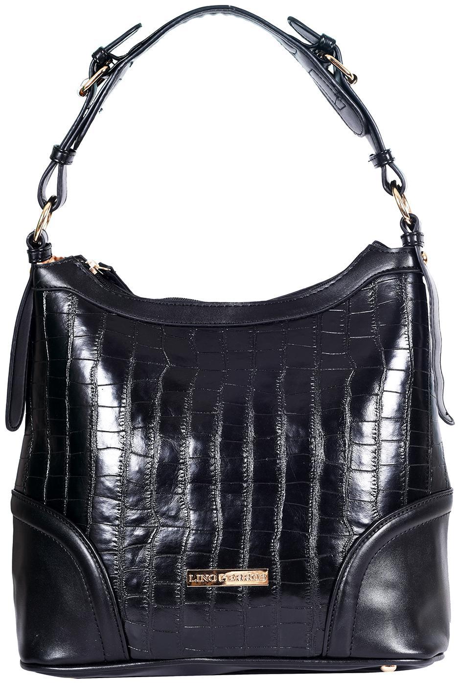 

Lino Perros Faux Leather Women Satchel - Black