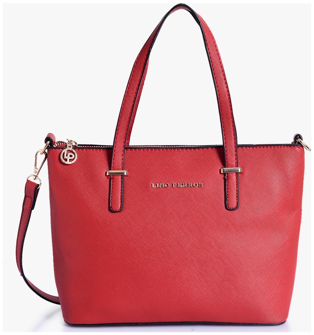 

Lino Perros Faux Leather Women Handheld bag - Red