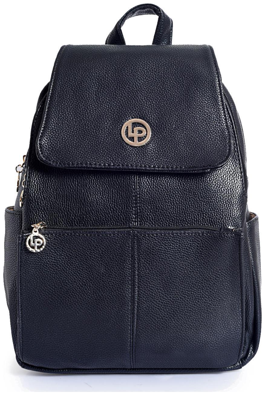 

Lino Perros Black Faux Leather Backpack