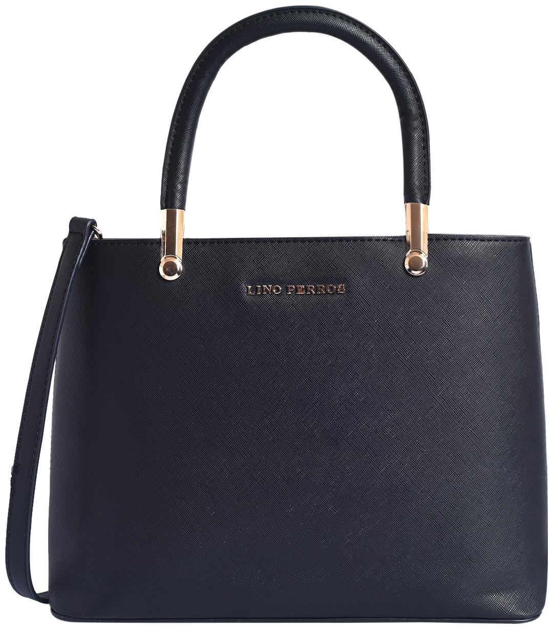 

Lino Perros Faux Leather Women Handheld bag - Black