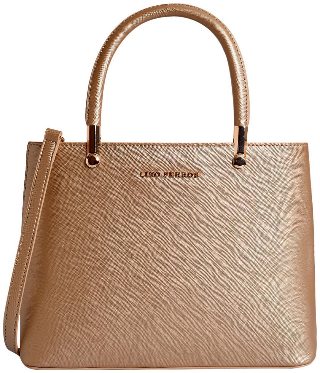

Lino Perros Faux Leather Women Satchel - Gold