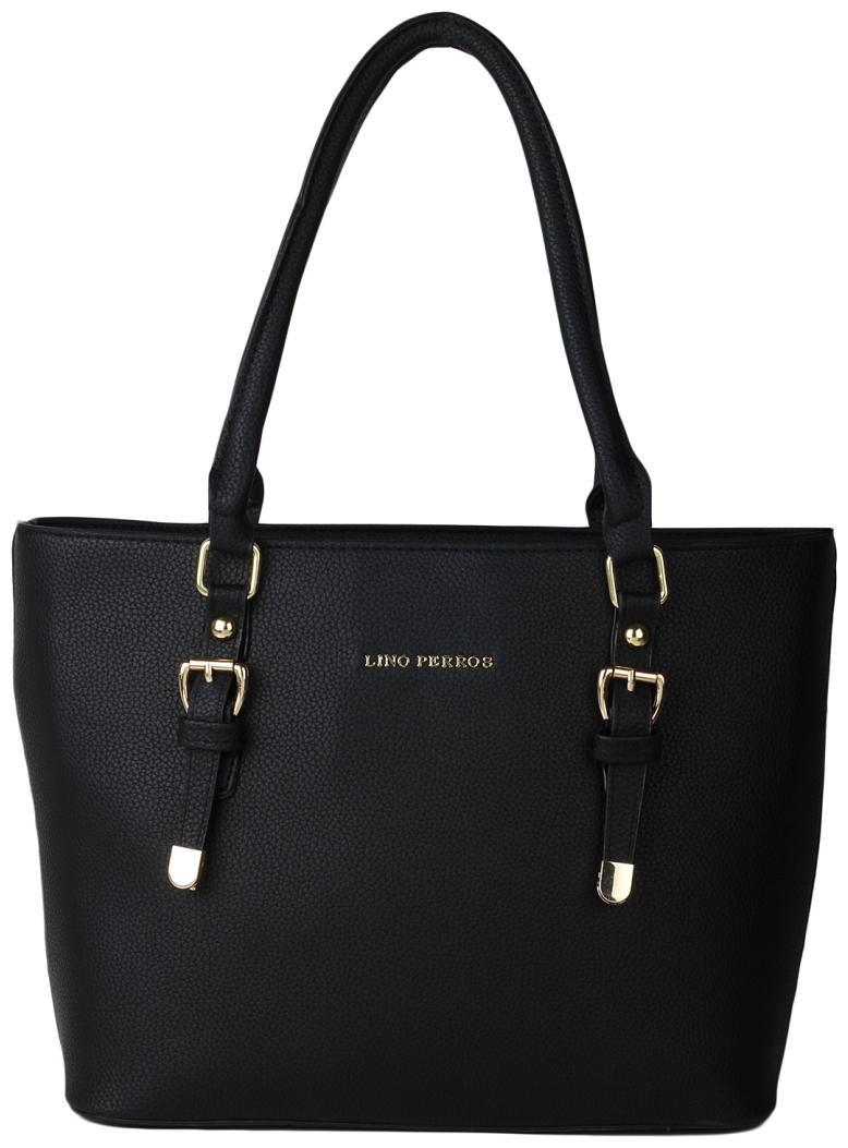 

Lino Perros Faux Leather Women Handheld bag - Black