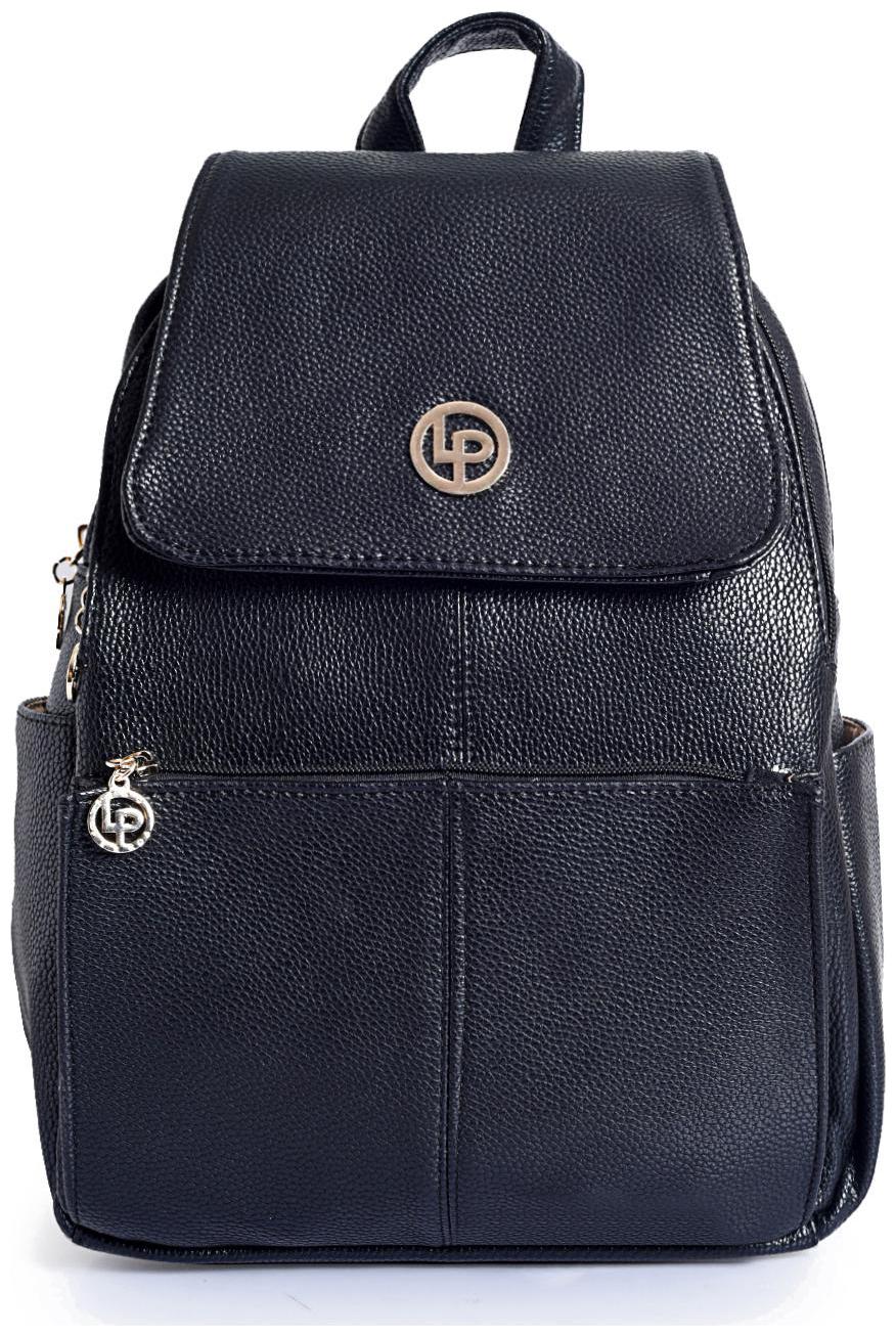 

Lino Perros Black Faux Leather Backpack