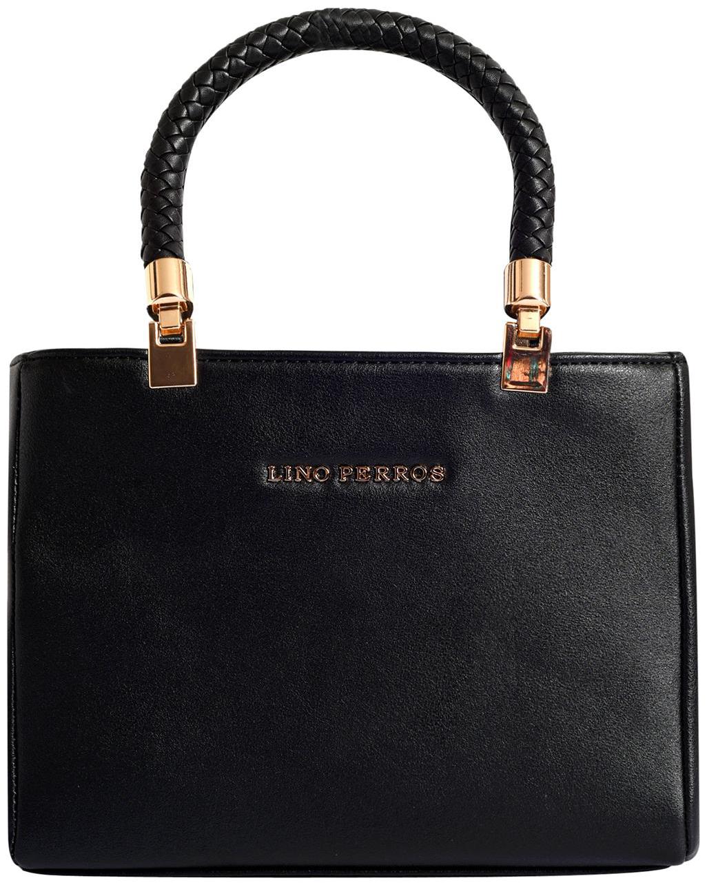 

Lino Perros Faux Leather Women Handheld bag - Black