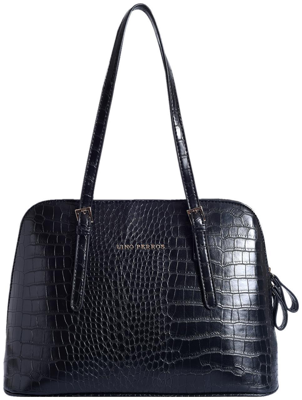 

Lino Perros Faux Leather Women Satchel - Black