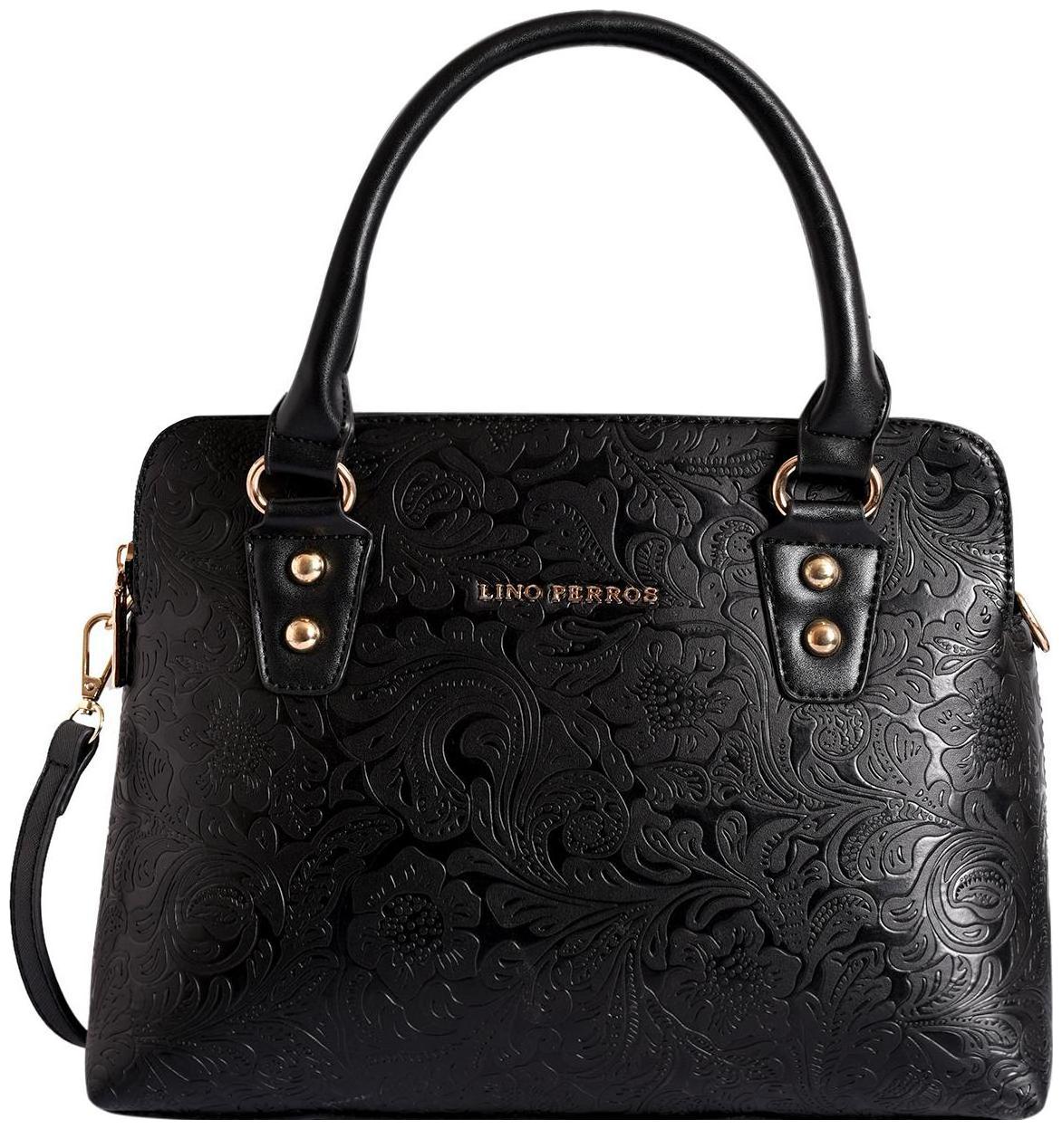 

Lino Perros Faux Leather Women Handheld bag - Black