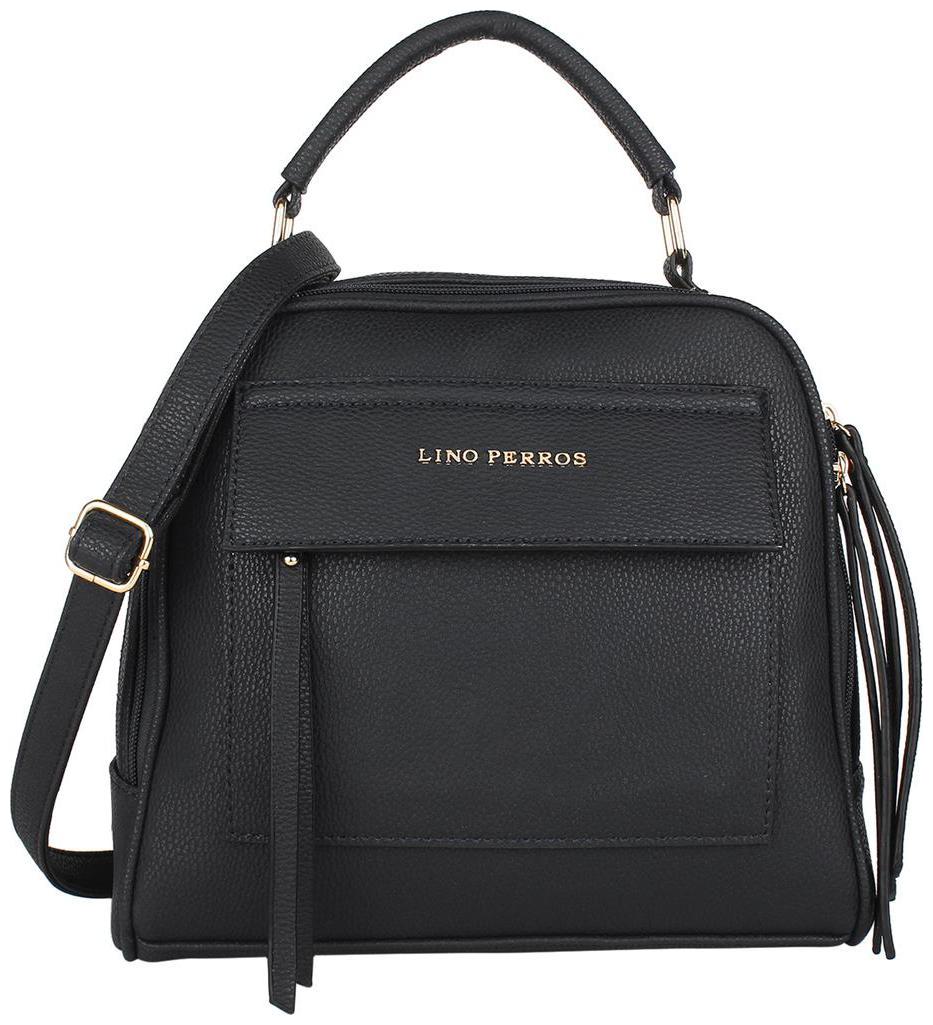 

Lino Perros Faux Leather Women Handheld bag - Black