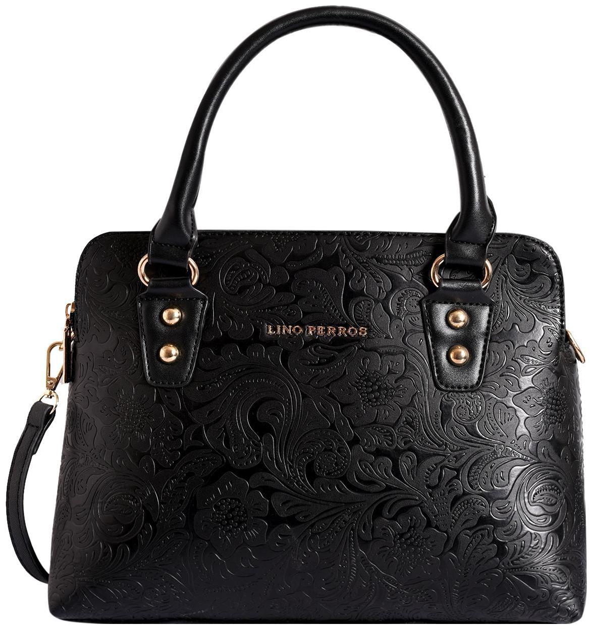 

Lino Perros Faux Leather Women Handheld bag - Black