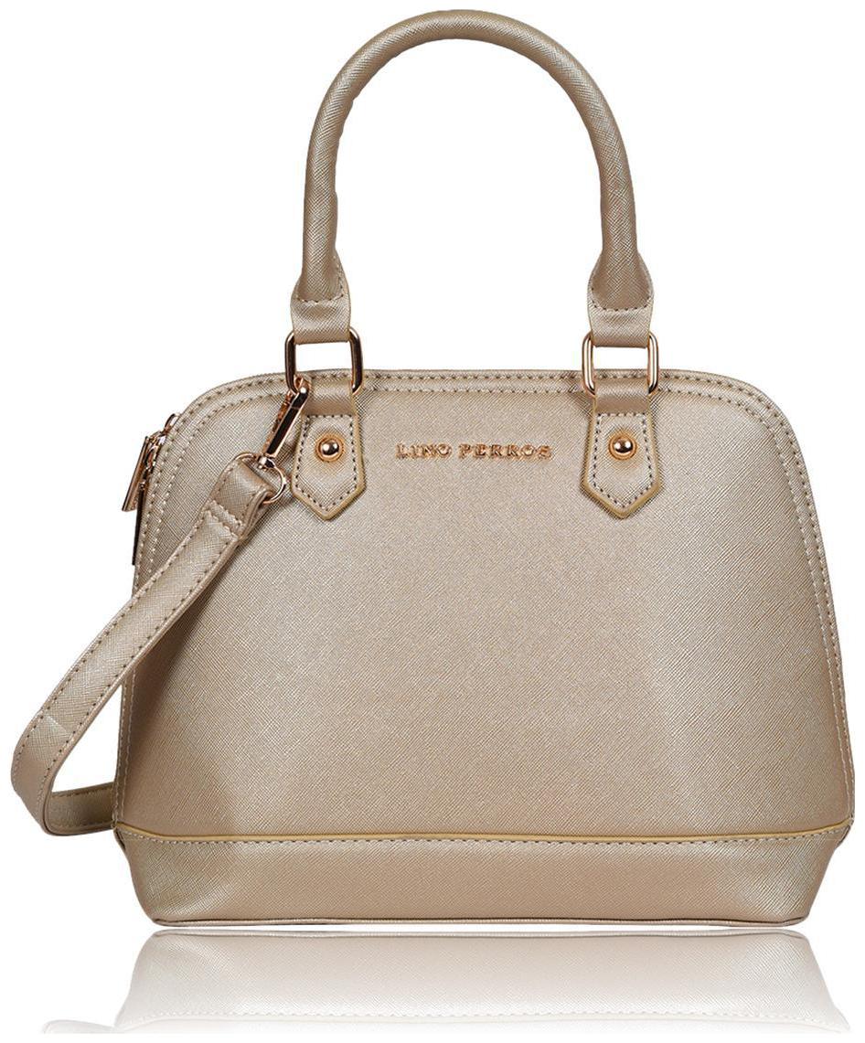 

Lino Perros Faux Leather Women Satchel - Gold