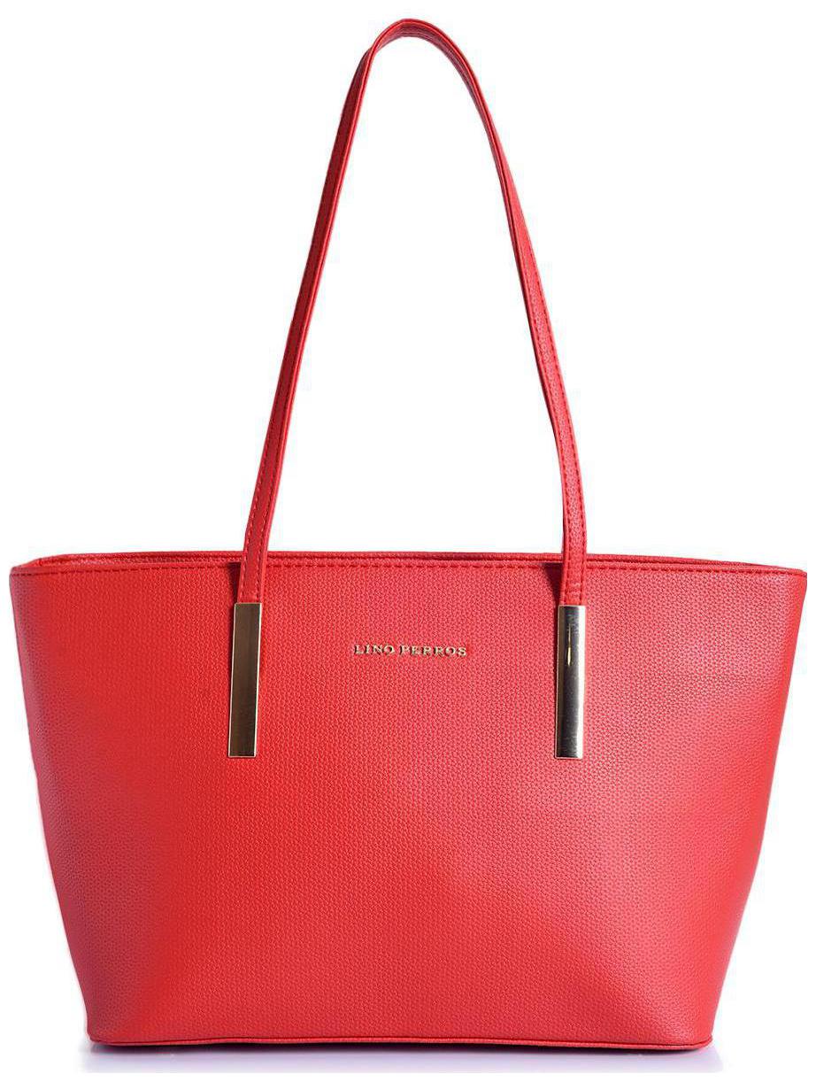 

Lino Perros Faux Leather Women Handheld bag - Red