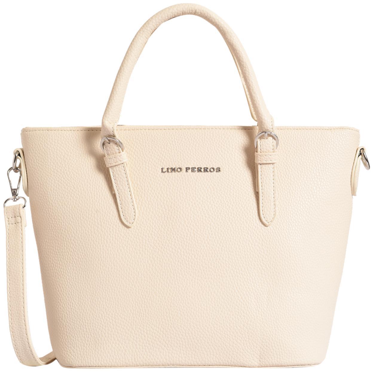 

Lino Perros Faux Leather Women Satchel - White