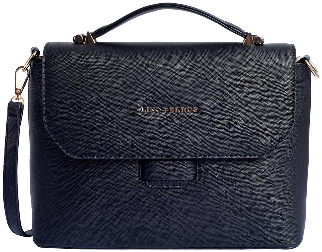 

Lino Perros Faux Leather Women Handheld bag - Black