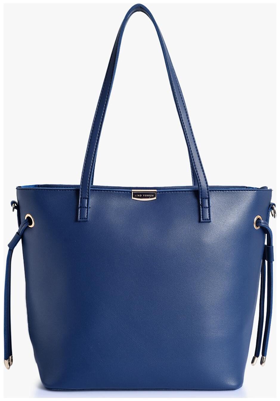 

Lino Perros Women Solid Faux Leather - Tote Bag Blue
