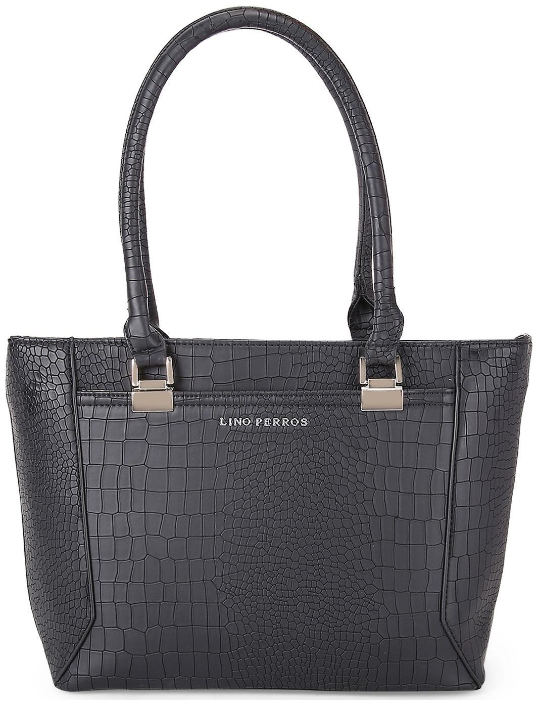 

Lino Perros Faux Leather Women Handheld bag - Black