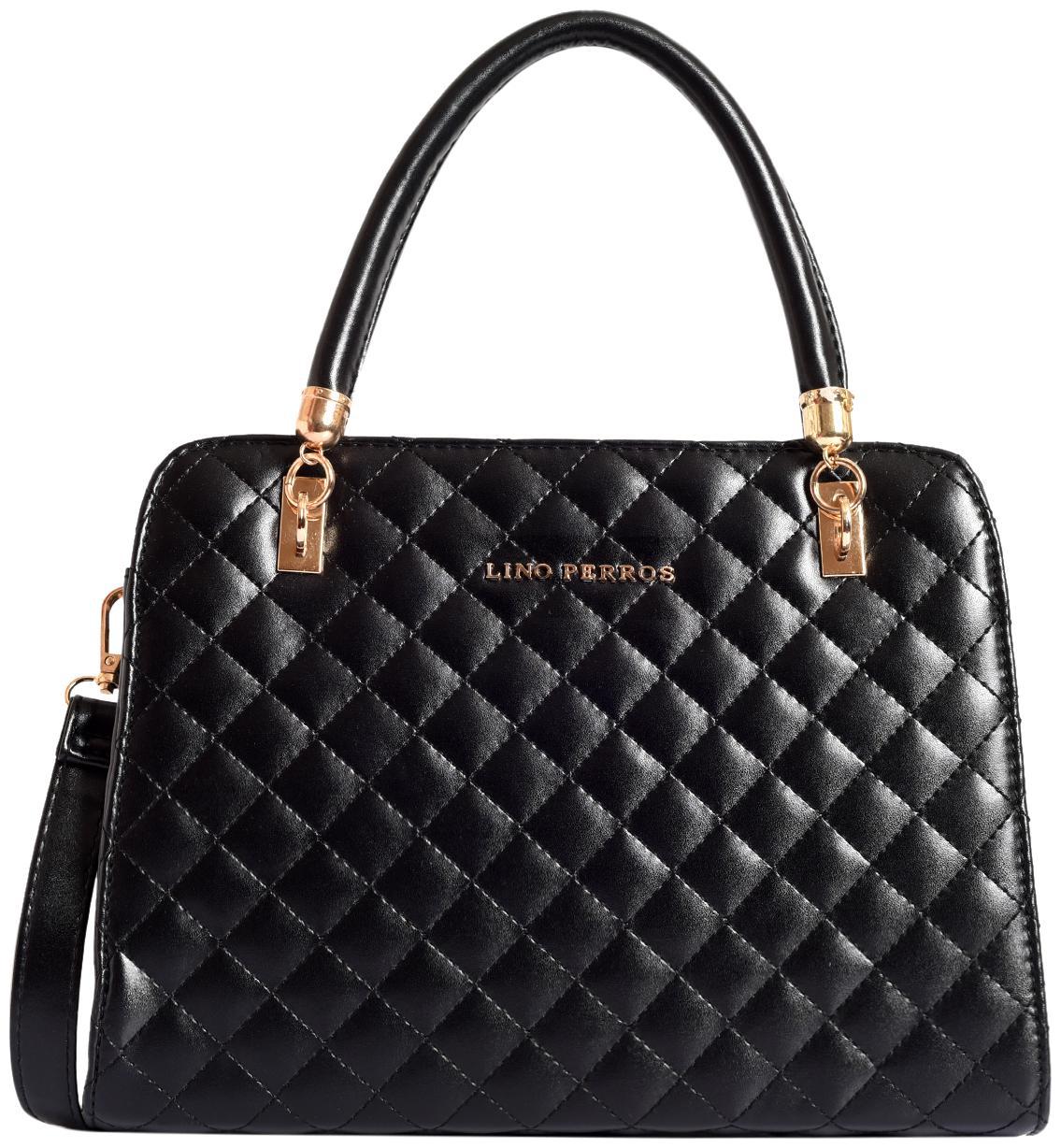 

Lino Perros Faux Leather Women Handheld bag - Black