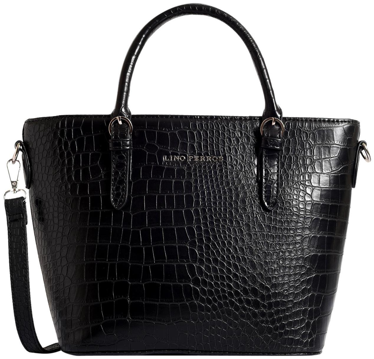 

Lino Perros Faux Leather Women Satchel - Black