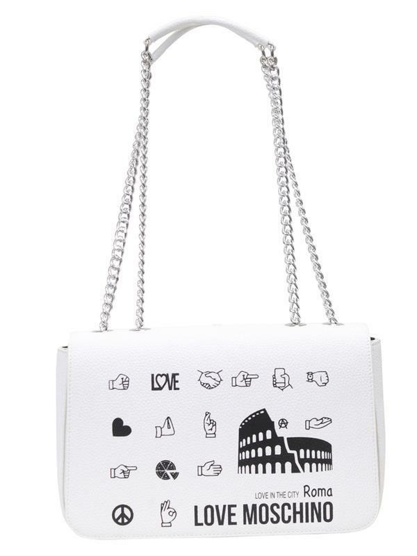 

Love Moschino Women s Love In The City - Roma White Shoulder Handbag