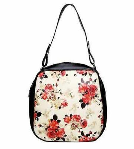 

Lucky 13 Vintage Rose Purse Handbag Skulls Roses Metal Studded Womens Large