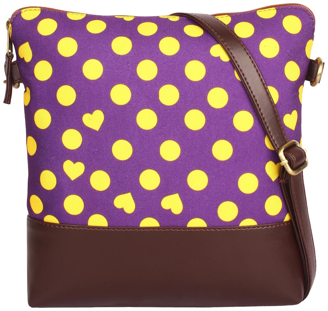

Lychee bags Purple Canvas Solid Sling Bag