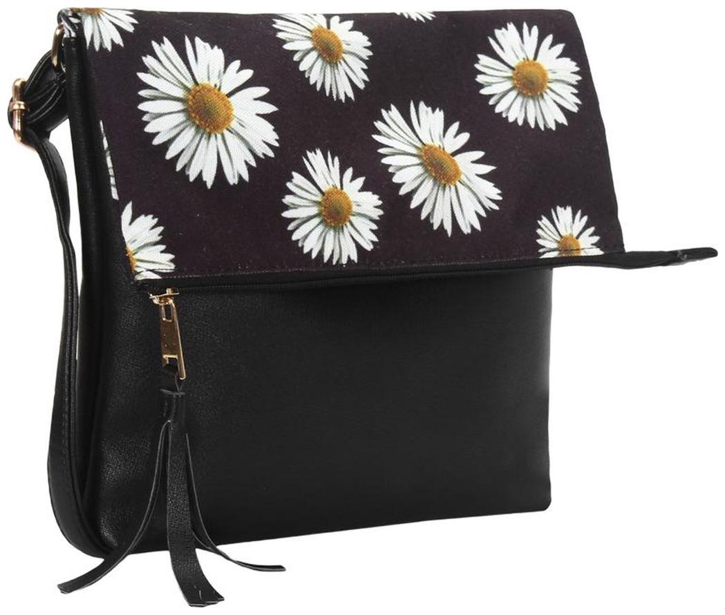 

Lychee bags Black Canvas Solid Sling Bag
