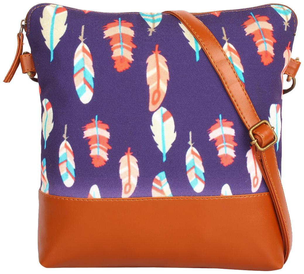 

Lychee bags Purple Canvas Solid Sling Bag